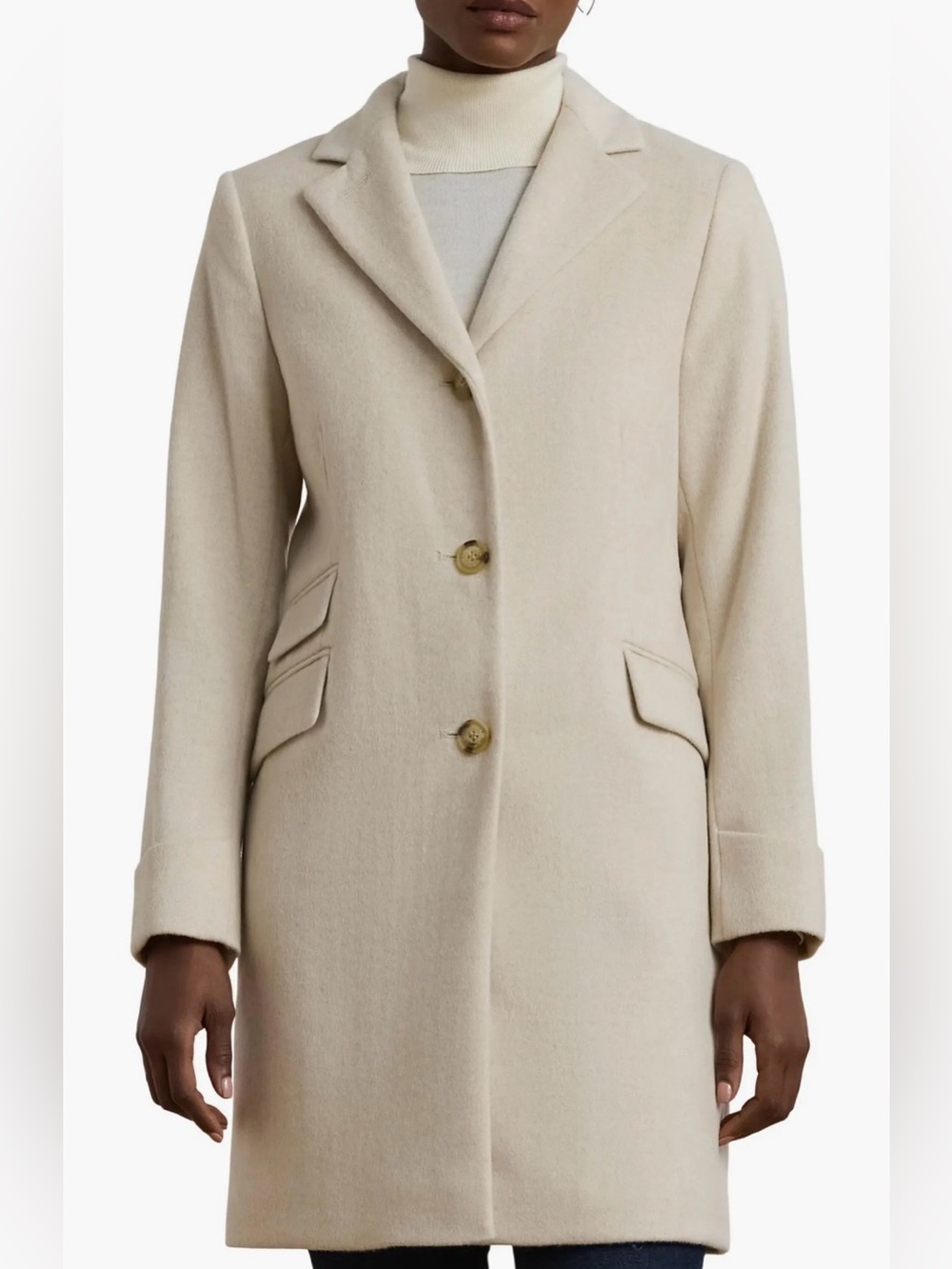 Lauren Ralph Lauren Wool Blend 3-Button Coat Size 6